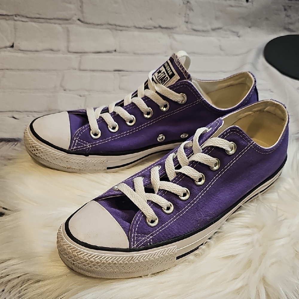 Purple Low-Top Converse Sneakers Size 8 Womens
